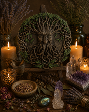 Load image into Gallery viewer, Large Green Man Plaque (Birth, Death, Growth, Rebirth, Sacred Truths of Nature)
