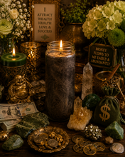 Load image into Gallery viewer, Money Come Here Palm Wax Fixed Candle (Money, Drawing, Wealth, Fortune, Luck)