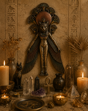 Load image into Gallery viewer, Winged Sekhmet Wall Plaque (War, Destruction, Battered Women and Children, Power)