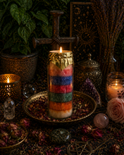 Load image into Gallery viewer, 7 x 7 Against Everything Palm Wax Fixed Candle (Abundance, Protection, Prosperity, Love, Wisdom, Health, Success)