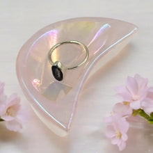 Load image into Gallery viewer, Angel Aura Rose Quartz Moon Dish (Love, Balance, Beauty, Offering, Goddess)
