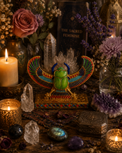 Load image into Gallery viewer, Winged Scarab (Clairvoyance, Constancy, Material Realm, Renewal, Safety, Sensitivity, Spirit Communing, Stability, Trust, Vision)
