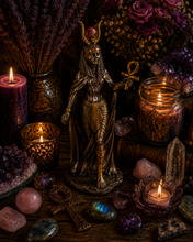 Load image into Gallery viewer, Hathor Goddess Statue (Mother, Love, Joy, Watches Over Mankind)
