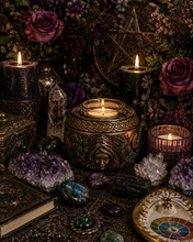 Load image into Gallery viewer, Mother, Maid, Crone Votive Holder, Triple Goddess (Feminine Energy, Female Life Cycle, Mystery, Psychic Ability)
