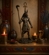 Load image into Gallery viewer, Anubis Holding Cobra Head Scepter (Protection, Death, Funeral, Divination)
