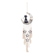 Load image into Gallery viewer, Macrame &amp; Capiz Wind Chime - Cat &amp; White Moon
