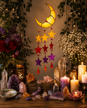 Load image into Gallery viewer, Moon and Stars Capiz Shell Windchimes
