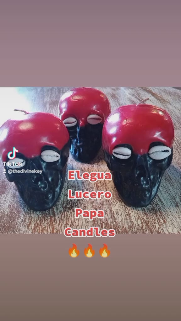 Elegua Skull Candle (Honor Elegua, Papa Legba, Lucero)