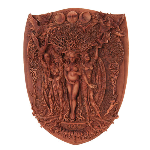 Triple Goddess Mother Maiden Crone Plaque (Triple Moon, New Beginnings, Fertility, Wisdom, Etc)