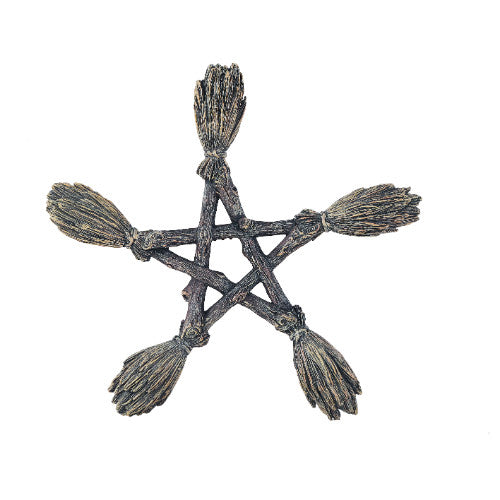 Pentacle Plaque, Broom Pentagram (Protection, Safe Home)