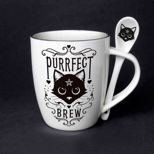 Purrfect Brew Large Mug and Spoon Set
