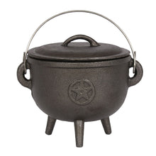 Load image into Gallery viewer, Cauldron Cast Iron 6" with Pentagram
