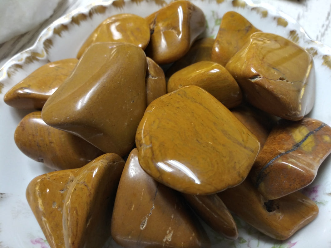 Yellow Jasper, Tumbled Pieces (Courage, Discernment, Protection, Safe Travel, Wisdom)