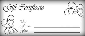 Gift Certificate (Perfect Gift, Used for Products and Services)