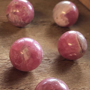 Rhodochrosite Spheres (Stimulates Love and Passion, Energizes the Soul, Stimulates the Heart Chakra, Removes Depression and Helps with Self-Worth)