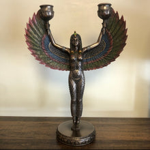 Load image into Gallery viewer, Isis Candelabra Statue Goddess
