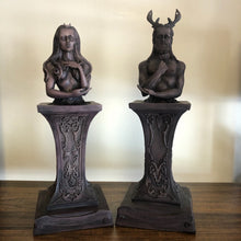 Load image into Gallery viewer, Crescent Crowned Moon Goddess and Horned God (Buy Separate or as a Set
