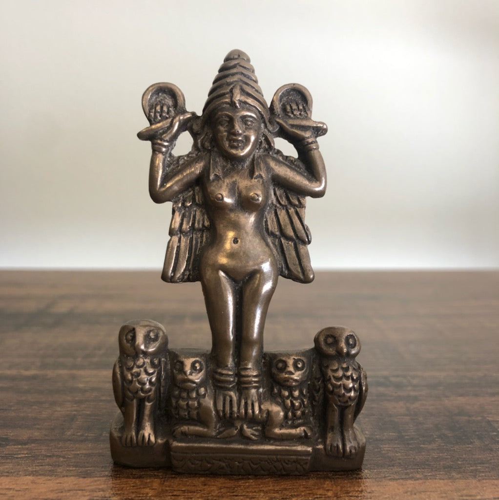 Lilith Goddess Pocket Statue, Brass (Woman Empowerment, Sexuality, Independence)