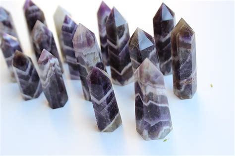Amethyst Chevron Tower (Wisdom, Tranquility, Peace, Fights Addictions)