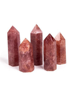 Strawberry Quartz Tower, Red Aventurine (Healing on all Levels, Removes Tiredness, Joy)